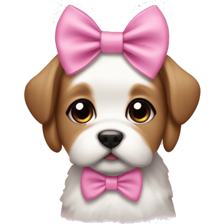 Shizu puppy pink bow emoji