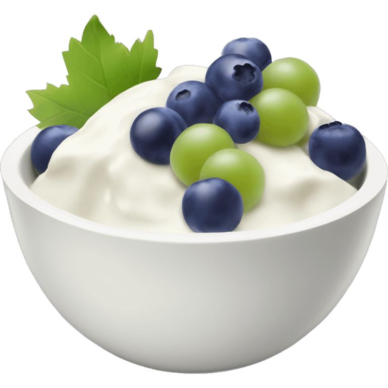 yoghurt bowl with grapes and blueberries emoji