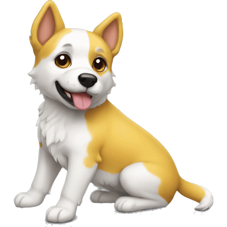 Perro amarillo y blanco emoji