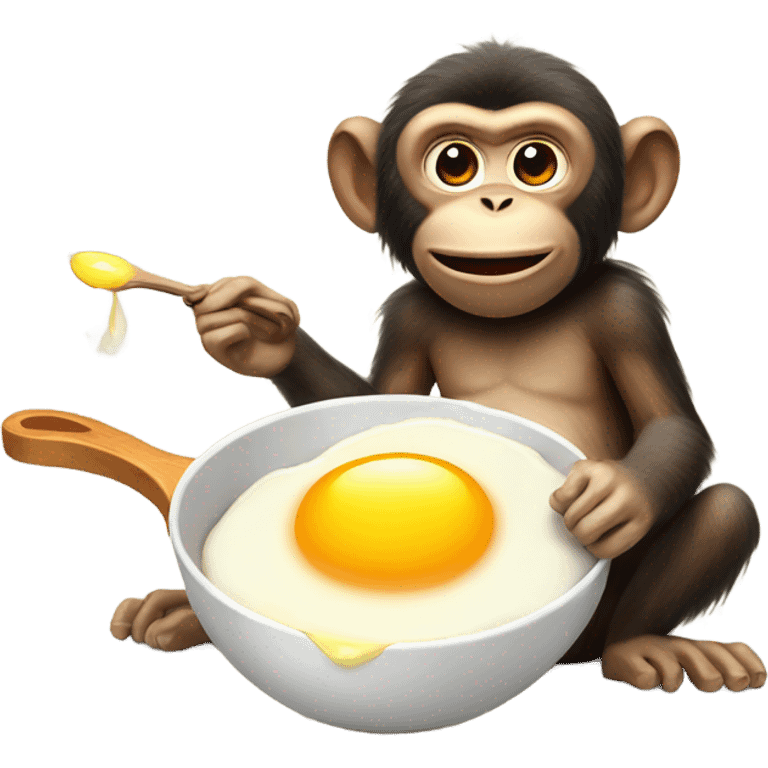 Monkey frying an egg emoji