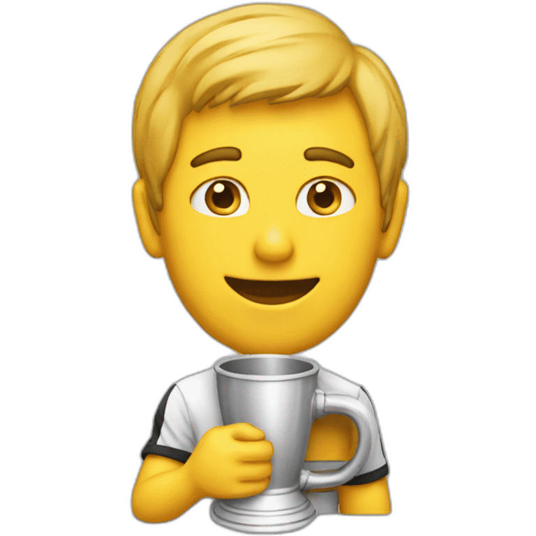 A guy with the Winner cup emoji