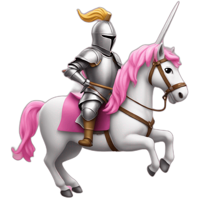 Knight on pink unicorn with spear emoji