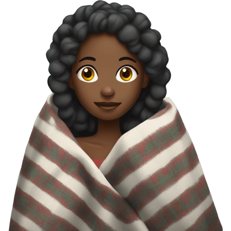 Black girl with blanket emoji