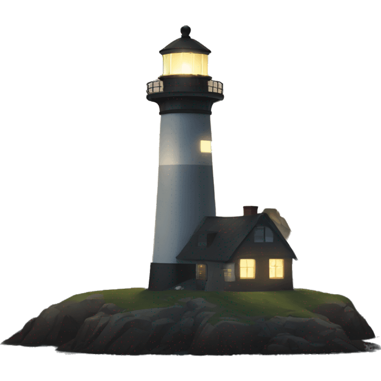 Lighthouse with light shining into the dark emoji