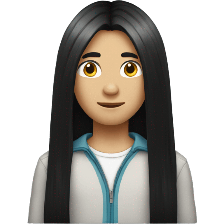 boy with long black straight hair emoji