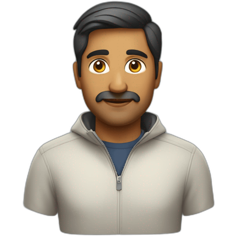 indian tech founder with no moustache in quarter zip emoji