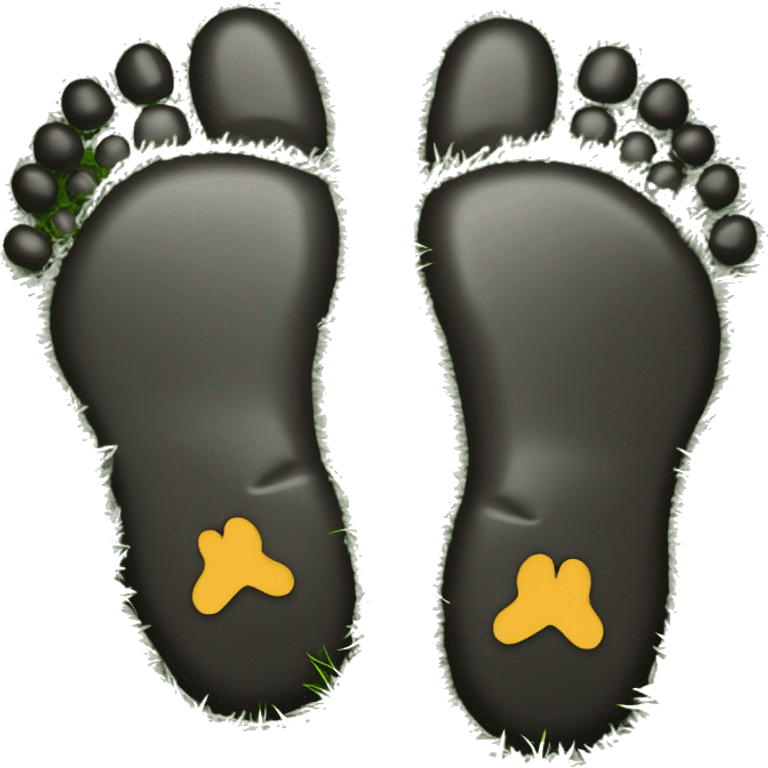 pair of "boot shoeprints" in the grass emoji