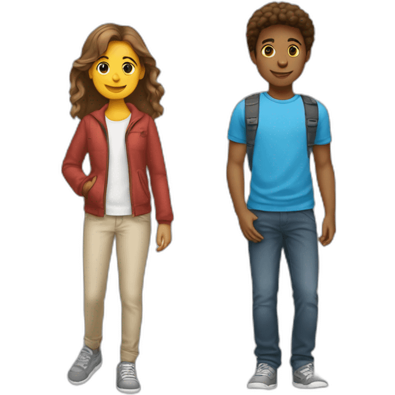 Un adolescent et une adolescente qui se tienne la main emoji