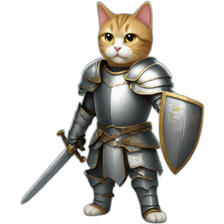 Knight Cat-in armor- with a sword emoji