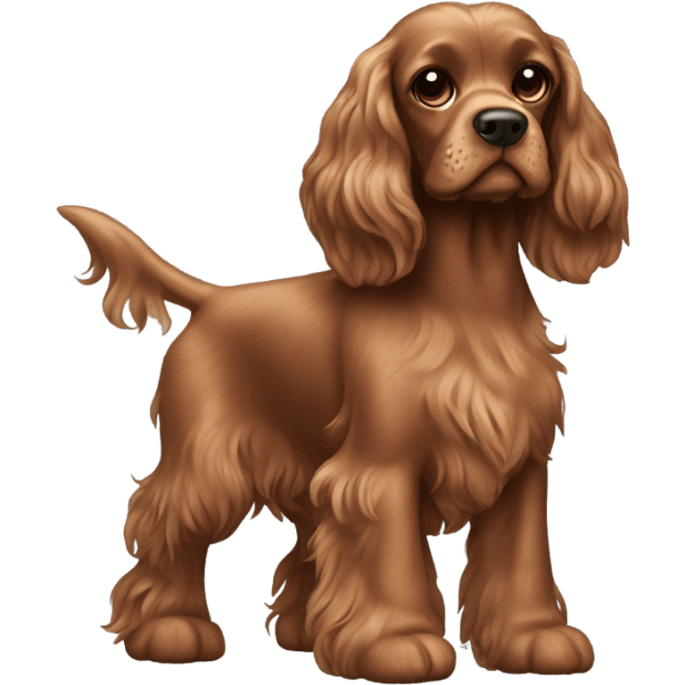 Brown cocker spaniel with a little Mohawk emoji