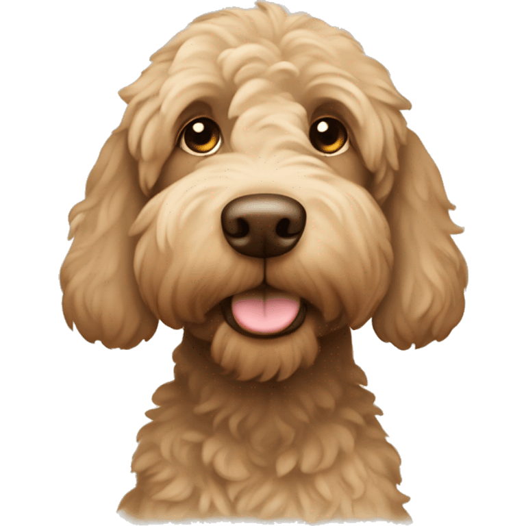 Labradoodle wearing beige beany  emoji