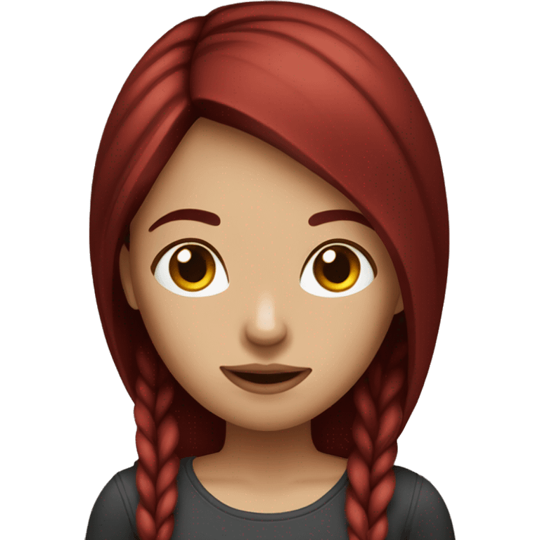 Straight Dark red hair girl  emoji