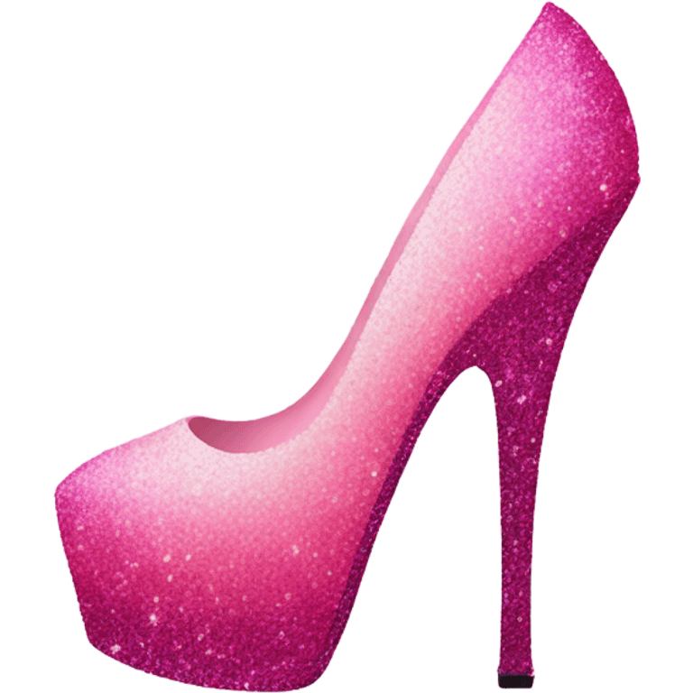 Pink ombre 9in high heels with glitter emoji