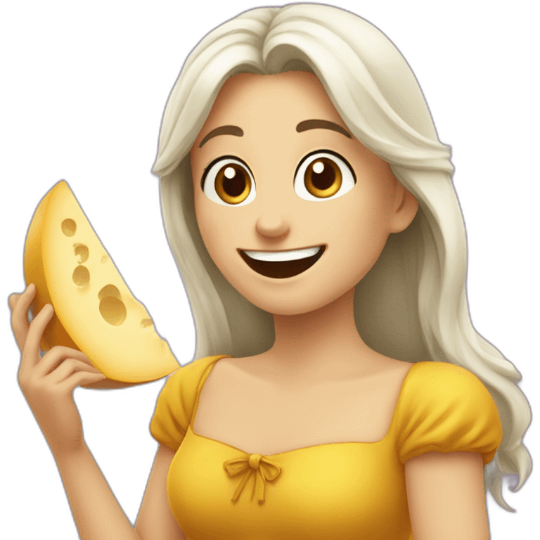 happy eleonora eating cheese emoji