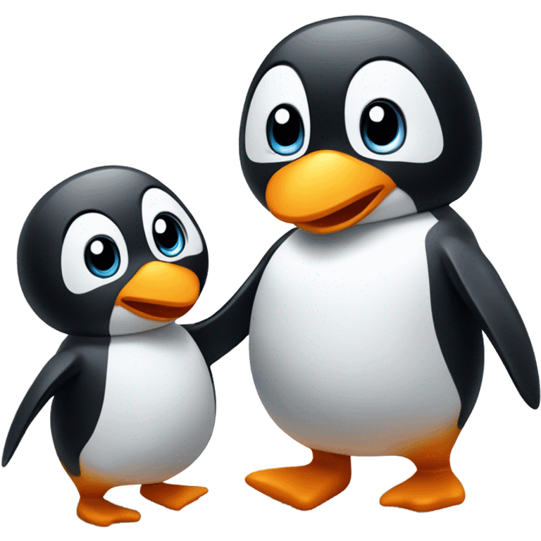 Penguin dancing with his girlfriend on Valentine’s Day  emoji