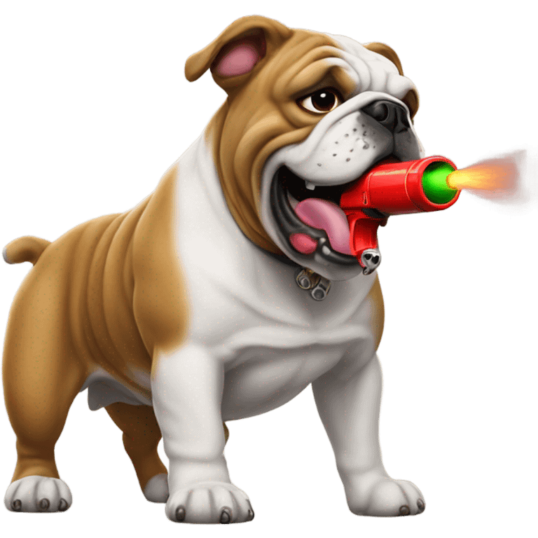 Bulldog with a squirtgun emoji