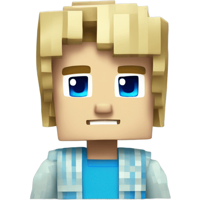 Blond Minecraft boy with blue eyes  emoji