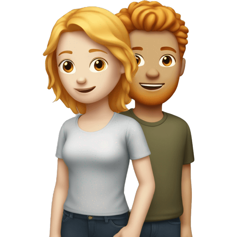 ginger boy and blonde girl emoji