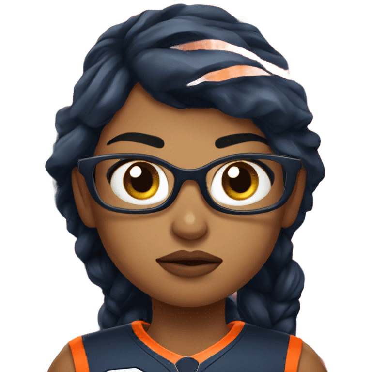 Disappointed girl in broncos jersey  emoji