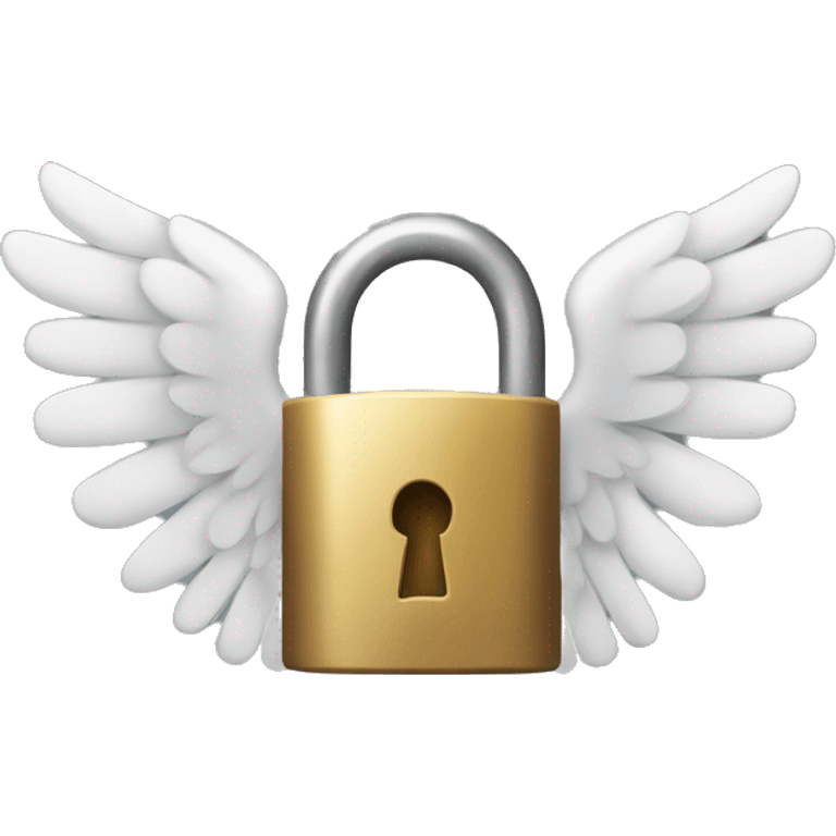 a lock with wings and muscular arms emoji