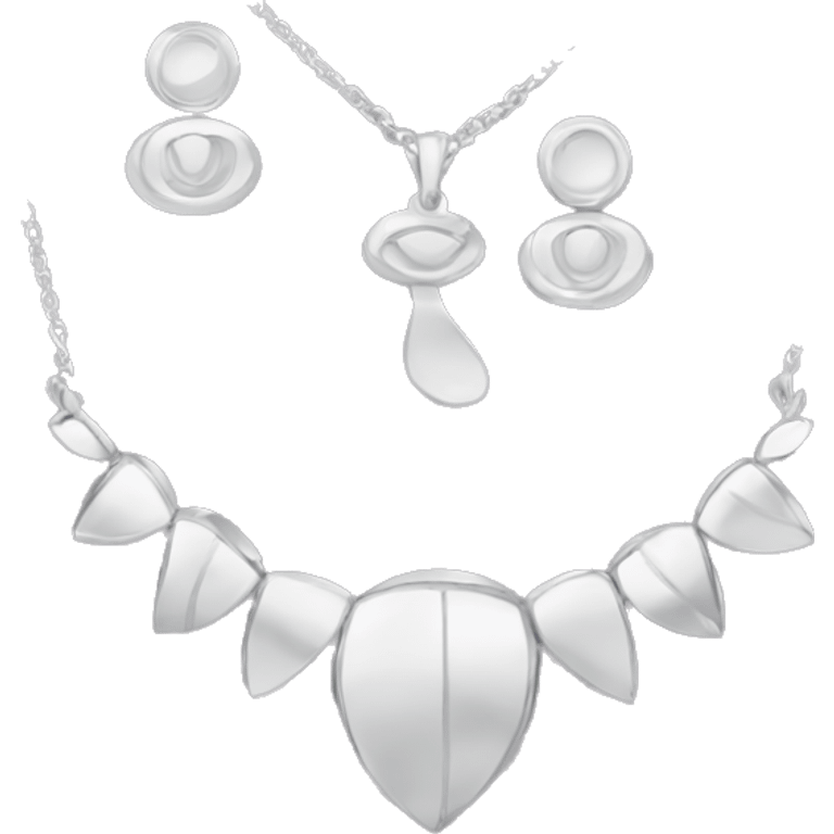 Silver necklace and earrings emoji