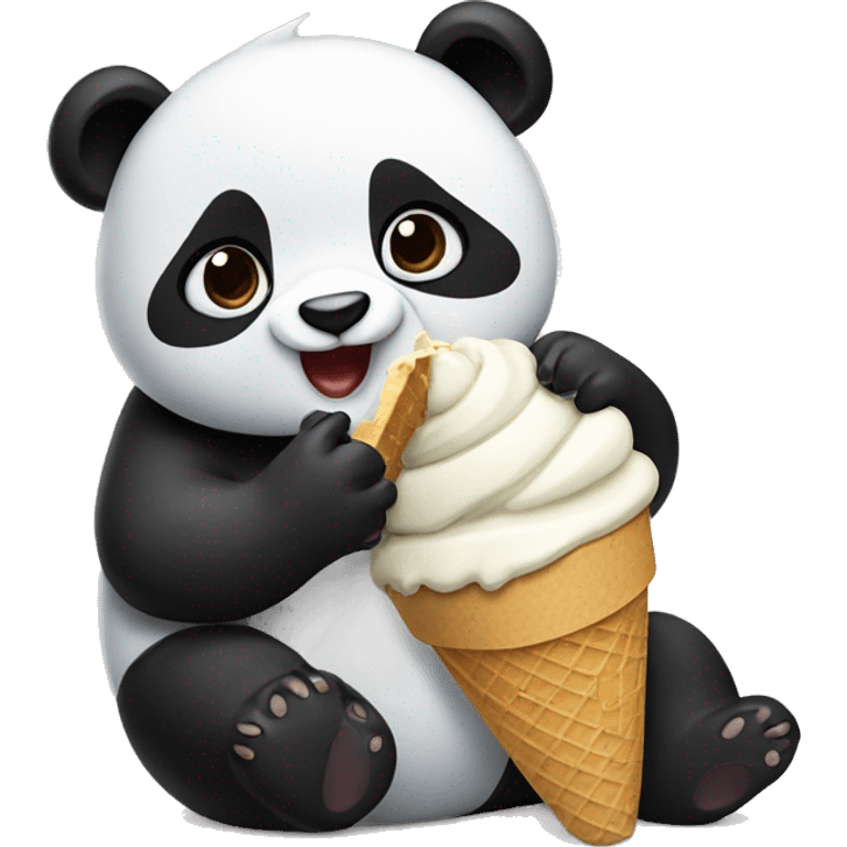 Panda eating ice cream emoji