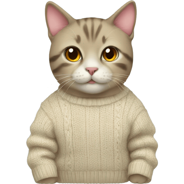 cute cat in a sweater  emoji