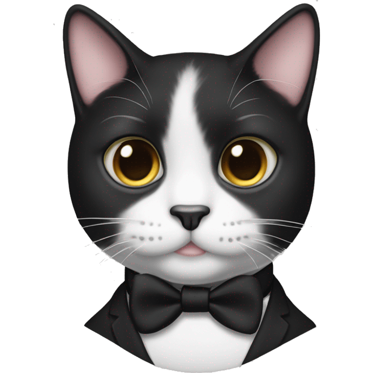 tuxedo cat no suit with a black spot on his chin  emoji