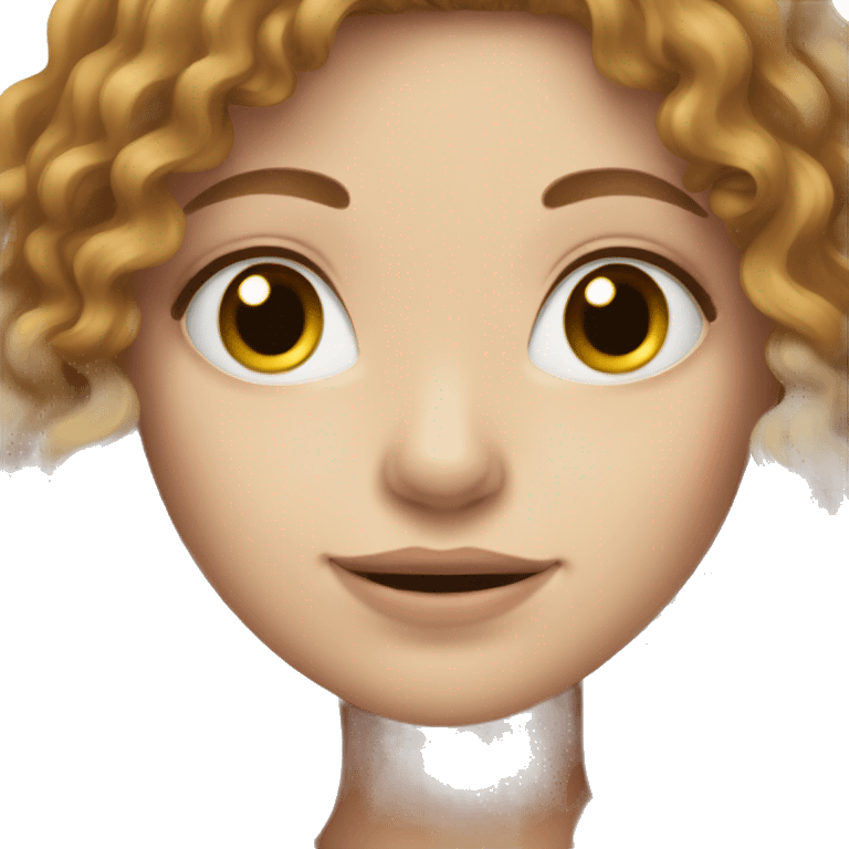 Girl with pale skin and long brown curly hair  emoji