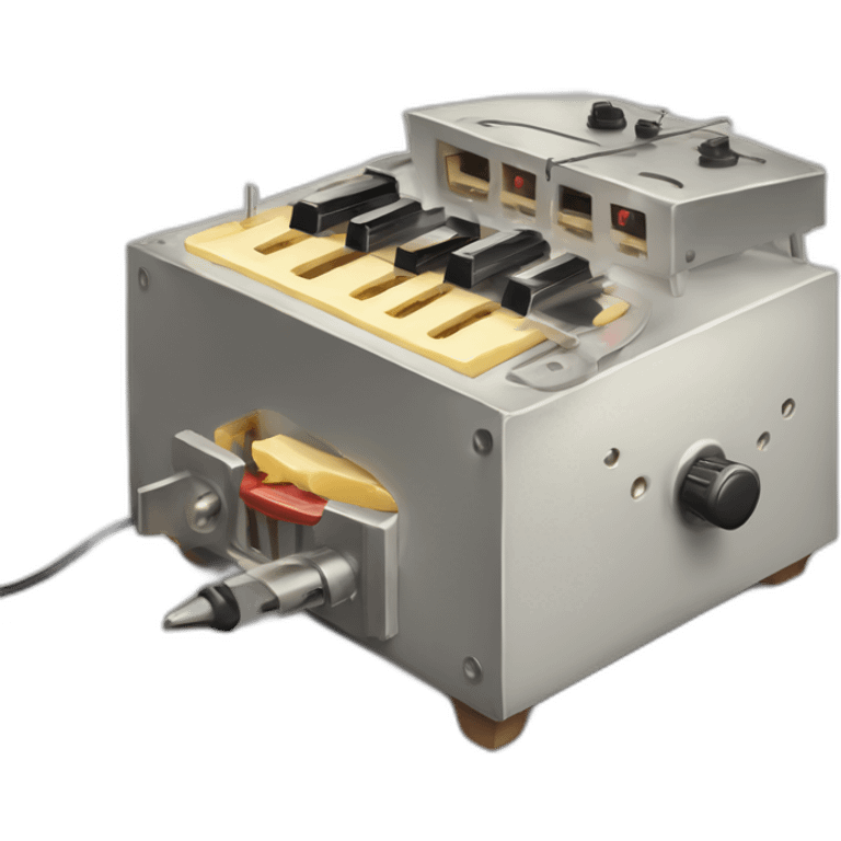 a mouse trap but instead of cheese it is a hardware synth in the trap emoji