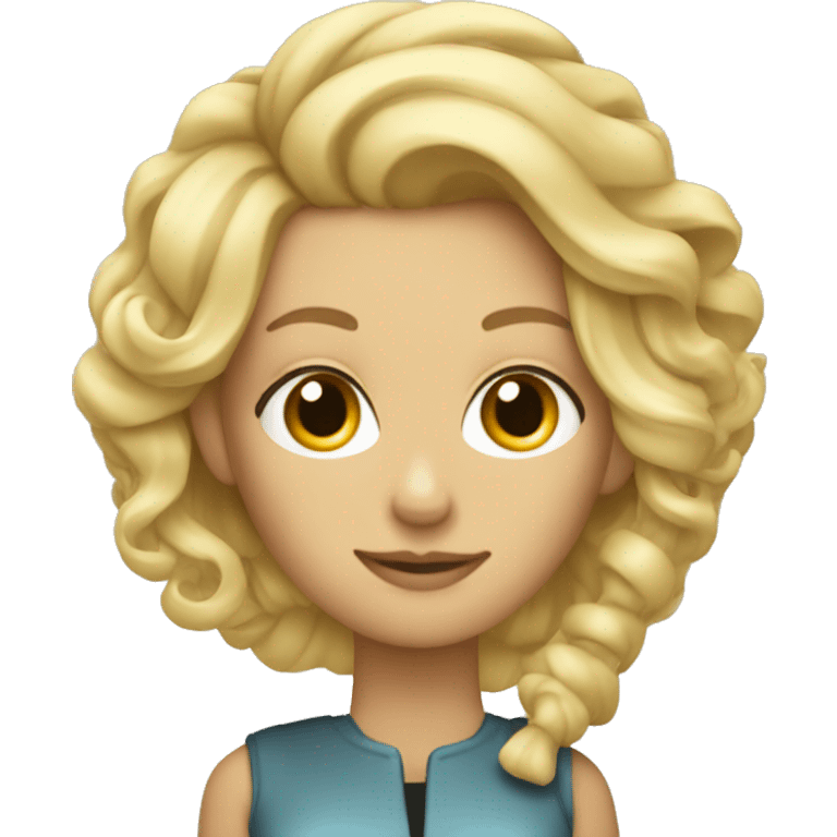 blonde hairstylist with blow dryer emoji