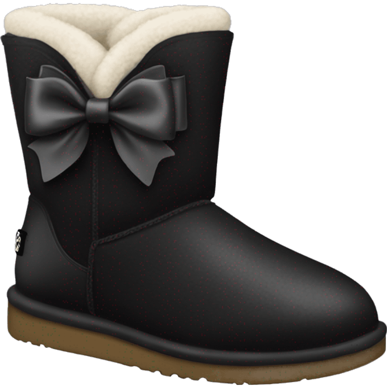 a black ugg boot with a bow emoji