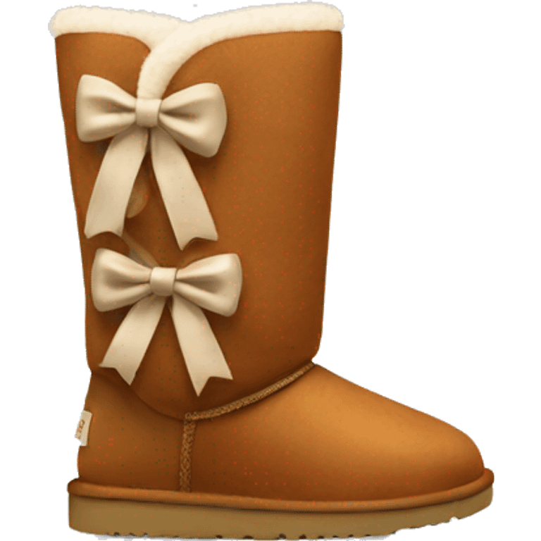 Chestnut Ugg boots with bow emoji