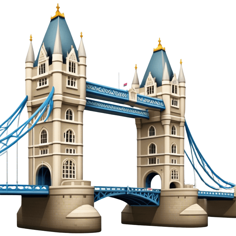 Cinematic Realistic Tower Bridge Landmark Emoji, depicted with iconic Victorian architecture spanning the River Thames, rendered with lifelike textures and dramatic natural lighting that captures its majestic presence. emoji