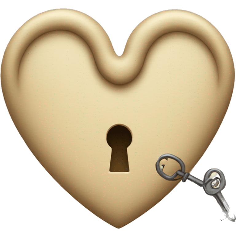 beige heart-shaped lock and key emoji