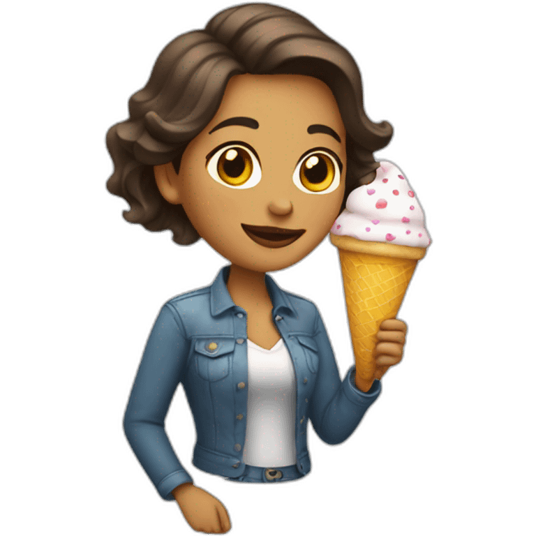 mujer con helado emoji