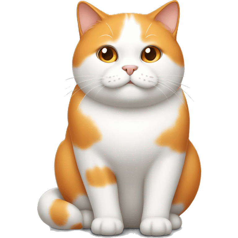 White and orange fat cat emoji