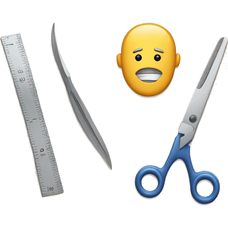 a ruler and a scissors emoji