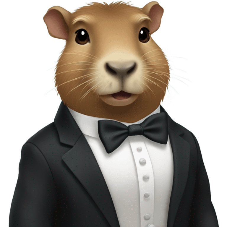 Capybara in tuxedo emoji