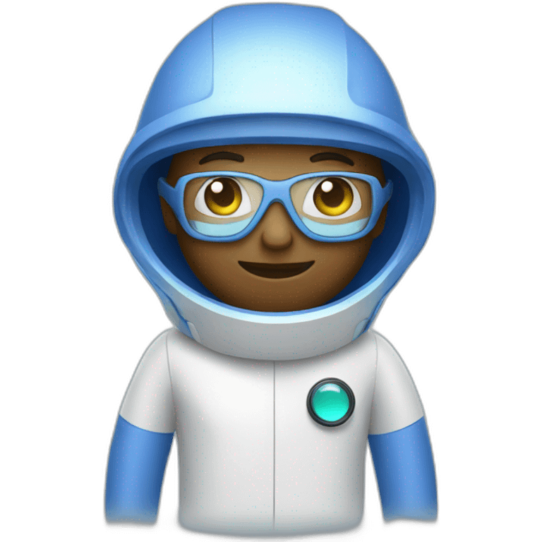 Scientist in blue hazmat emoji