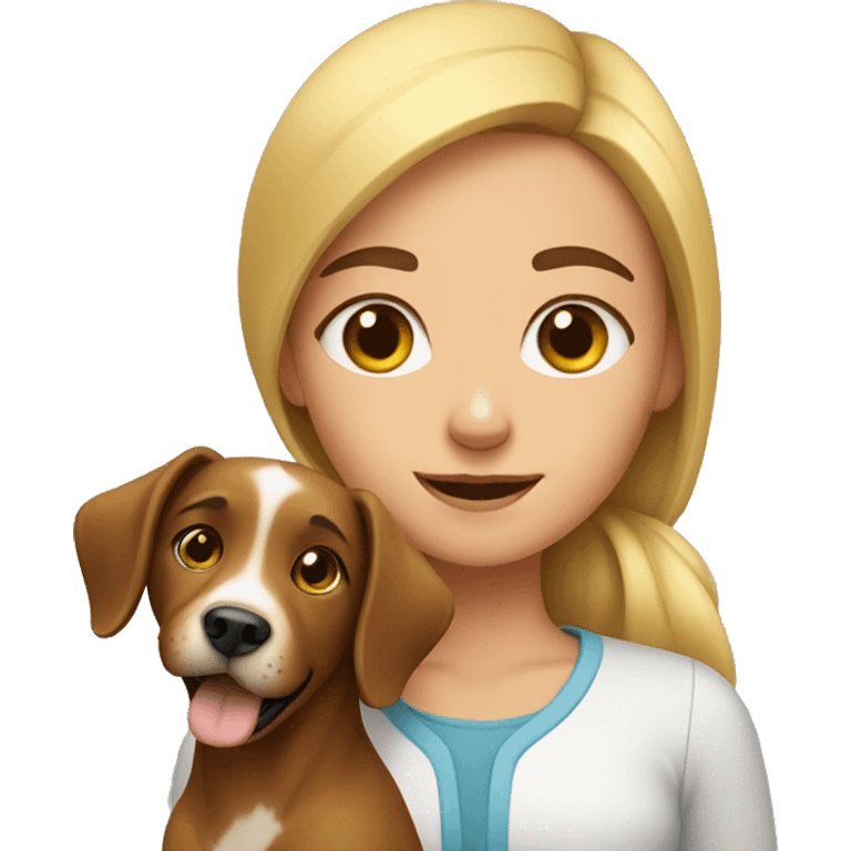 Girl with dog emoji