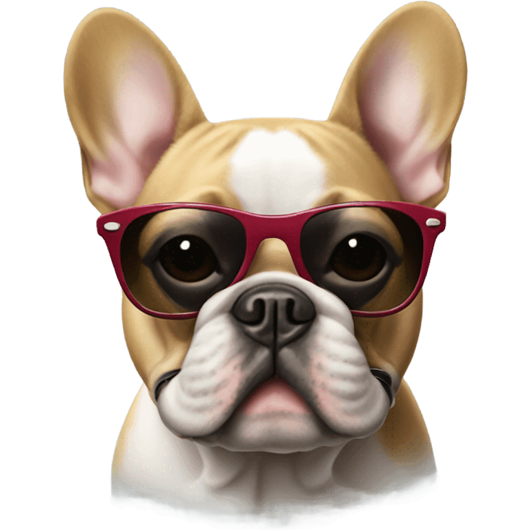 Frenchie wearing sunglasses emoji