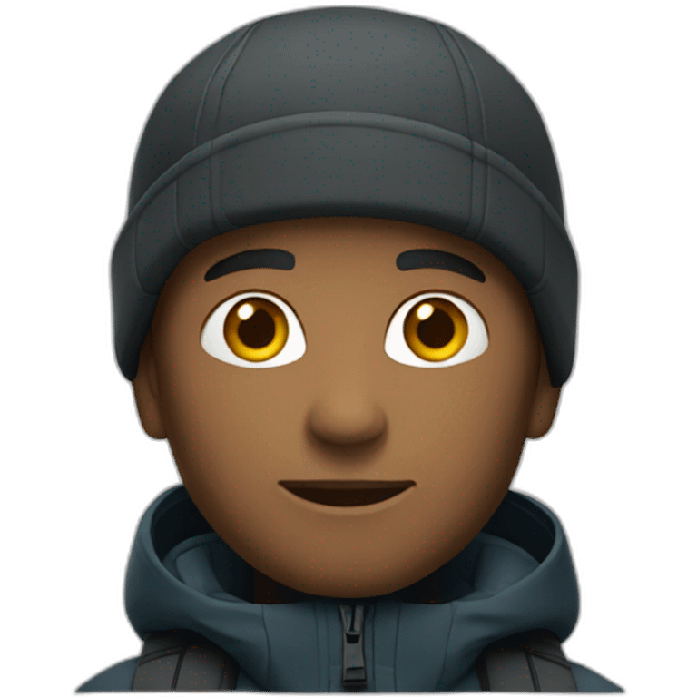 Man wearing tnf jacket emoji