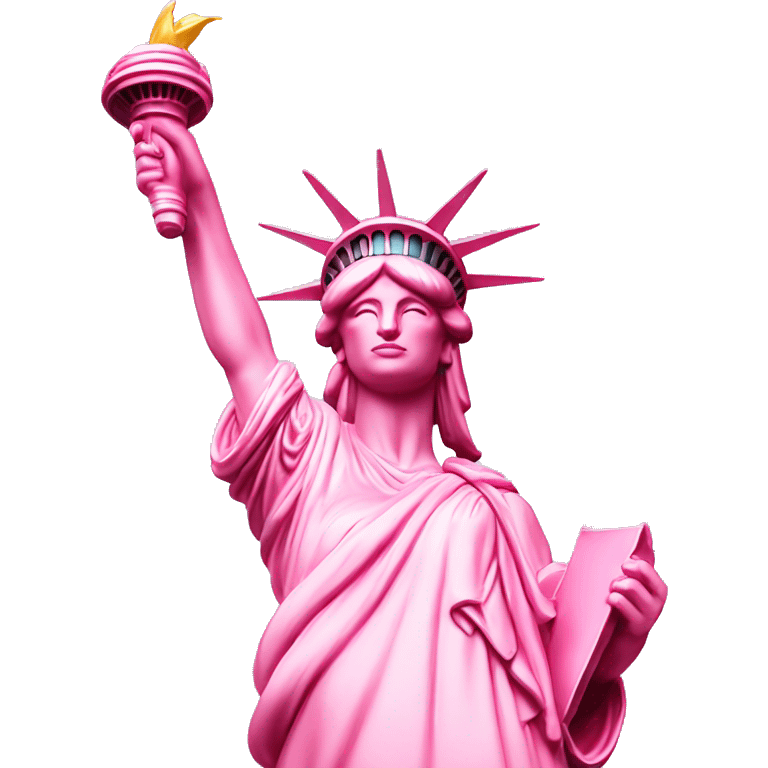 pink statue of liberty with pink ribbon emoji