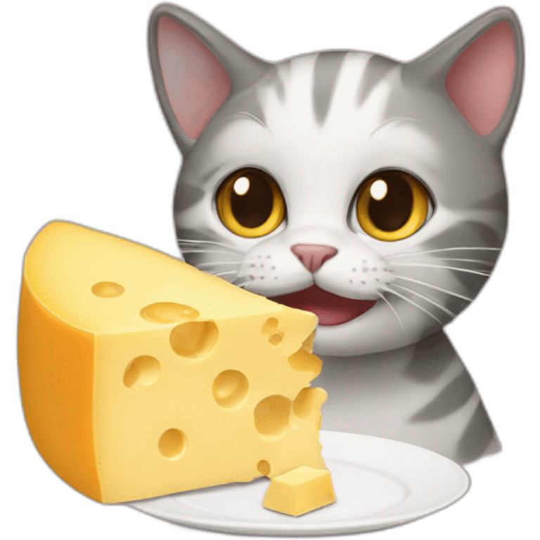 cat eating cheese emoji