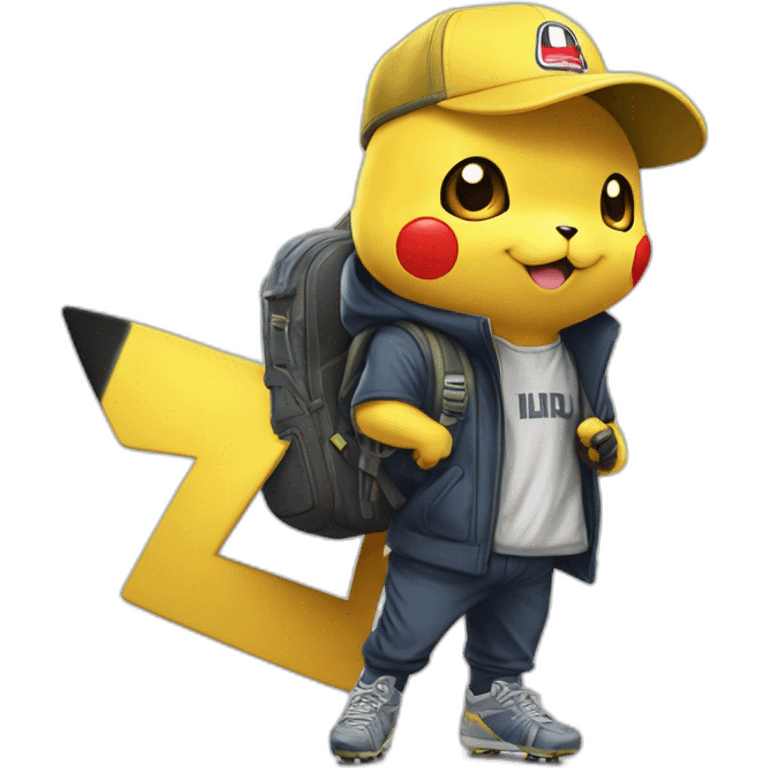 Pikachu avec une casquette de l'équipe de foot  de liln emoji