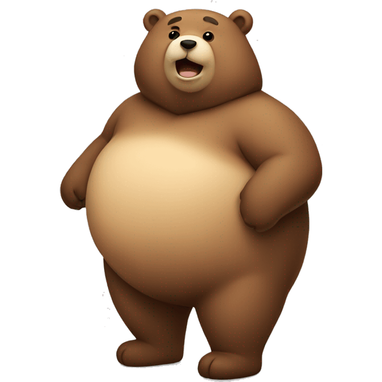 chubby bear with a belly emoji