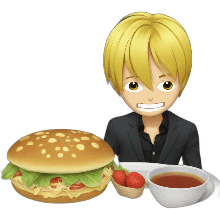 Sanji cuit un repas emoji