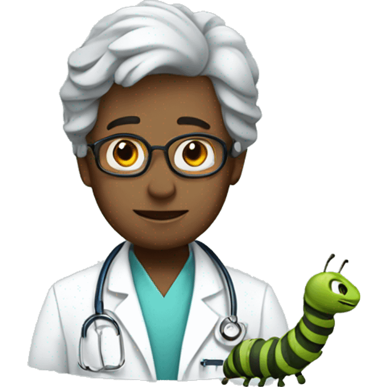 a doctor looking for a caterpillar emoji