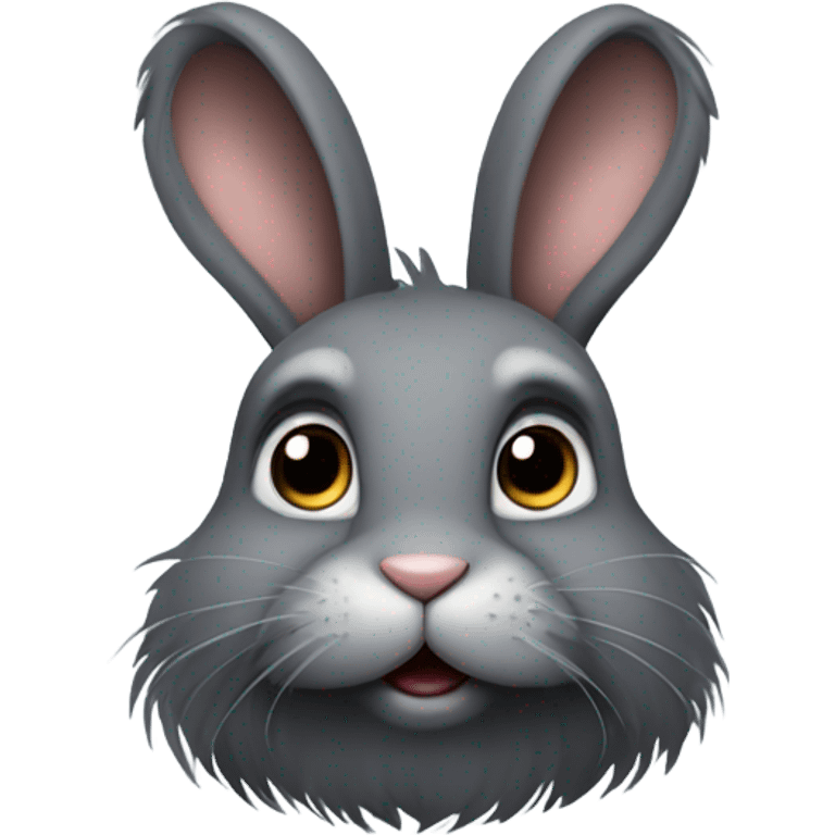 Dark Gray fluffy rabbit emoji